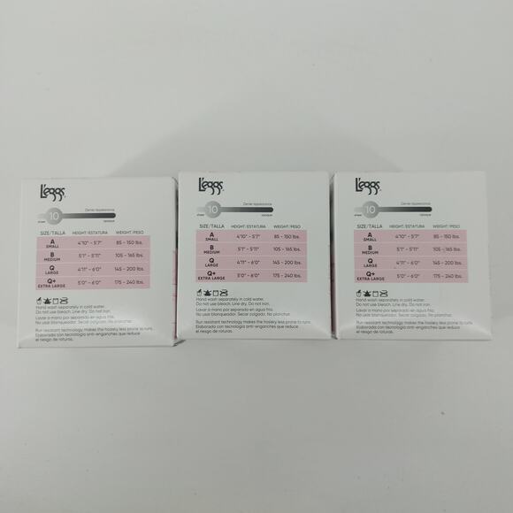 Leggs Jet Black Q Silken Mist Ultra Sheer Legs Control Top 6 Pairs Tights - Picture 4 of 8